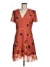 Madewell 100% Polyester Print Orange Casual Dress Size 6 - photo 1