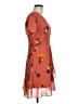 Madewell 100% Polyester Print Orange Casual Dress Size 6 - photo 4