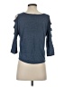 Iz Byer Blue 3/4 Sleeve Top Size S - photo 2