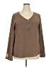 Simply Emma Brown Long Sleeve Blouse Size 2X - photo 1