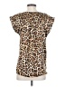 Ann Taylor LOFT 100% Polyester Animal Print Brown Short Sleeve Blouse Size XS - photo 2