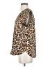 Ann Taylor LOFT 100% Polyester Animal Print Brown Short Sleeve Blouse Size XS - photo 5