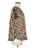 Ann Taylor LOFT 100% Polyester Animal Print Brown Short Sleeve Blouse Size XS - photo 4