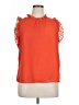 THML 100% Polyester Orange Short Sleeve Blouse Size XL - photo 1