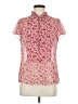 W by Worth Floral Red Short Sleeve Blouse Size 6 - photo 1