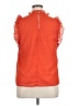 THML 100% Polyester Orange Short Sleeve Blouse Size XL - photo 2