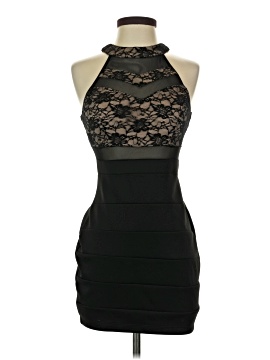 knee length dresses for ladies Emerald Sundae Juniors Womens Sequined Lace Mini Dress main image 0