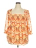 Torrid Orange 3/4 Sleeve Blouse Size 2X Plus (2) - photo 1