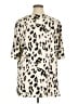 Tickled Teal Animal Print Ivory Short Sleeve Blouse Size 1X - photo 2