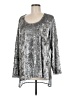Adore 100% Polyester Silver Long Sleeve Blouse Size M - photo 2
