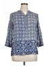 Cathy 100% Rayon Blue 3/4 Sleeve Blouse Size XL - photo 1