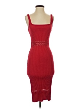 strapless open back dress Red Midi Dress