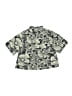 Bonpoint 100% Cotton Tropical Green Blue Short Sleeve Button-Down Shirt Size 6 - photo 1