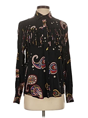 MSGM Long Sleeve Silk Top (view 1)