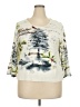Jane Ashley 100% Cotton Print White Pullover Sweater Size 2X - photo 1
