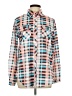 Unbranded 100% Polyester Checkered-gingham Pink Long Sleeve Blouse Size L - photo 1