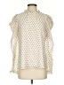 DKNY 100% Polyester Polka Dots Ivory 3/4 Sleeve Blouse Size S - photo 1