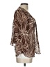 Eva Blue 100% Rayon Brown Kimono Size 10 - photo 4
