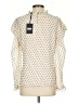 DKNY 100% Polyester Polka Dots Ivory 3/4 Sleeve Blouse Size S - photo 2