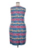 Talbots 100% Silk Graphic Blue Cocktail Dress Size 20 - photo 2