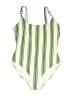 Tory Burch Stripes Yellow One Piece Swimsuit Size L - photo 1