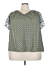 Lane Bryant 100% Polyester Green Short Sleeve Blouse Size 22 - 24 Plus - photo 1