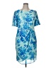 Connected Apparel 100% Polyester Print Blue Cocktail Dress Size 16 - photo 1
