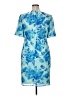 Connected Apparel 100% Polyester Print Blue Cocktail Dress Size 16 - photo 2