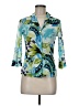 Max Mara 100% Cotton Blue 3/4 Sleeve Blouse Size 6 - photo 1
