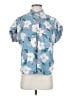 Faherty Floral Blue Short Sleeve Blouse Size S - photo 1
