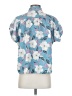 Faherty Floral Blue Short Sleeve Blouse Size S - photo 2