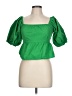 Sim & Sam Solid Green Short Sleeve Blouse Size L - photo 1