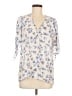 Everleigh 100% Polyester Ivory 3/4 Sleeve Henley Size M - photo 1