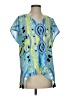 Britt Ryan 100% Polyester Blue Short Sleeve Blouse Size XS - photo 1