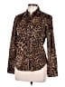Chaps Animal Print Brown Long Sleeve Blouse Size M - photo 1