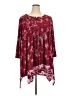 White Mark Burgundy 3/4 Sleeve Blouse Size 2X (estimated) - photo 1