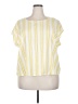 Torrid Stripes Yellow Short Sleeve Blouse Size 2X Plus (2) - photo 1