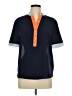Cremieux 100% Polyester Color Block Blue Short Sleeve Top Size L - photo 1