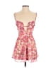 Unbranded 100% Polyester Floral Pink Cocktail Dress Size 00 - photo 1