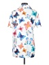 Unbranded 100% Polyester Print White Short Sleeve Blouse Size S - photo 2