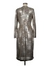 Connected Apparel Metallic Silver Cocktail Dress Size 6 - photo 2