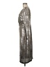 Connected Apparel Metallic Silver Cocktail Dress Size 6 - photo 5