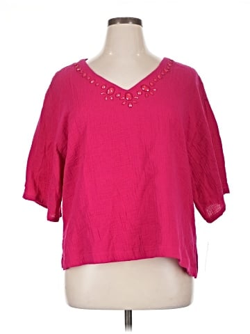 JM Collection Short Sleeve Blouse (view 1)