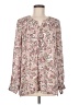 Flint & Moss 100% Polyester Floral Pink Long Sleeve Blouse Size M - photo 1