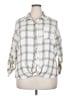 Korye 100% Cotton Checkered-gingham Ivory 3/4 Sleeve Button-Down Shirt Size 2X - photo 1