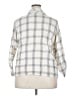 Korye 100% Cotton Checkered-gingham Ivory 3/4 Sleeve Button-Down Shirt Size 2X - photo 2