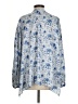 Koch 100% Polyester Paisley Blue Long Sleeve Blouse Size XS - photo 2