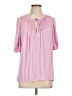 Current Air 100% Polyester Pink 3/4 Sleeve Blouse Size L - photo 1