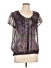East5th 100% Polyester Purple Short Sleeve Blouse Size L - photo 1