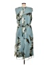 Julia Jordan 100% Polyester Tropical Teal Cocktail Dress Size 12 - photo 2